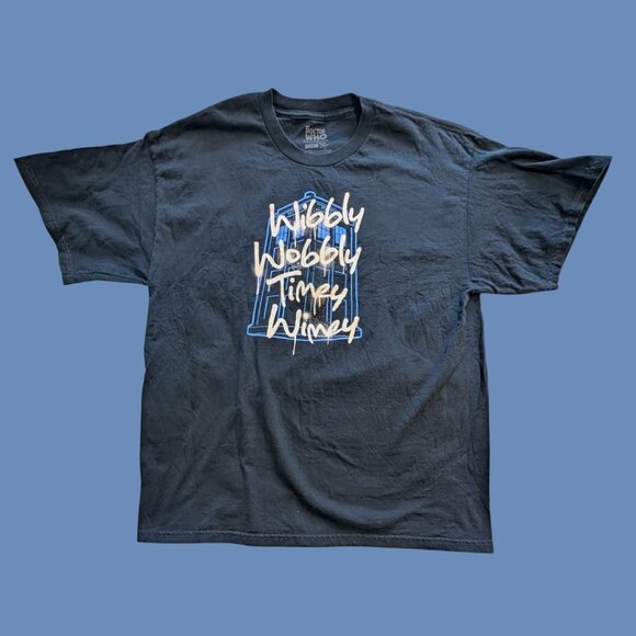 Doctor Who “Wibbly Wobbly Timey Wimey” Tee — Tag XL — Navy 2012 - Picture 1 of 3